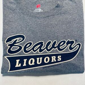 Beaver Liqours Gray Graphic T-Shirt